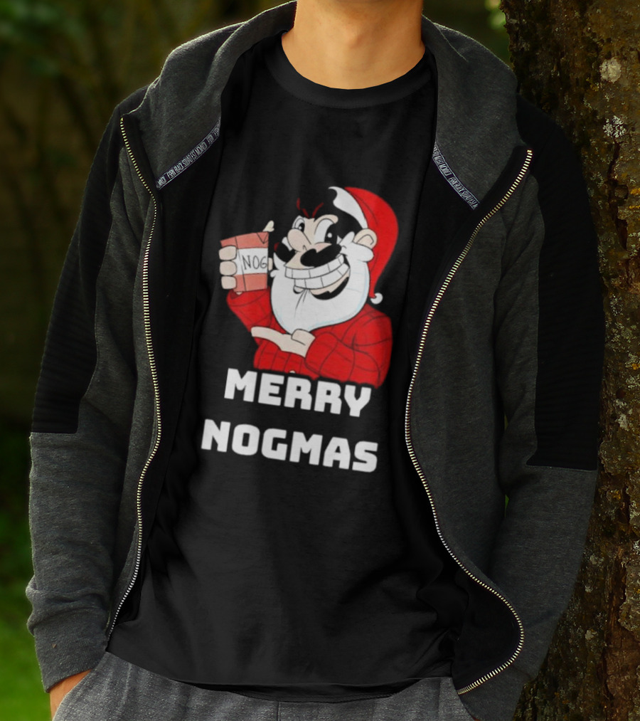 Merry Nogmas Keyrock Santa Holding Nog Cup T-Shirt