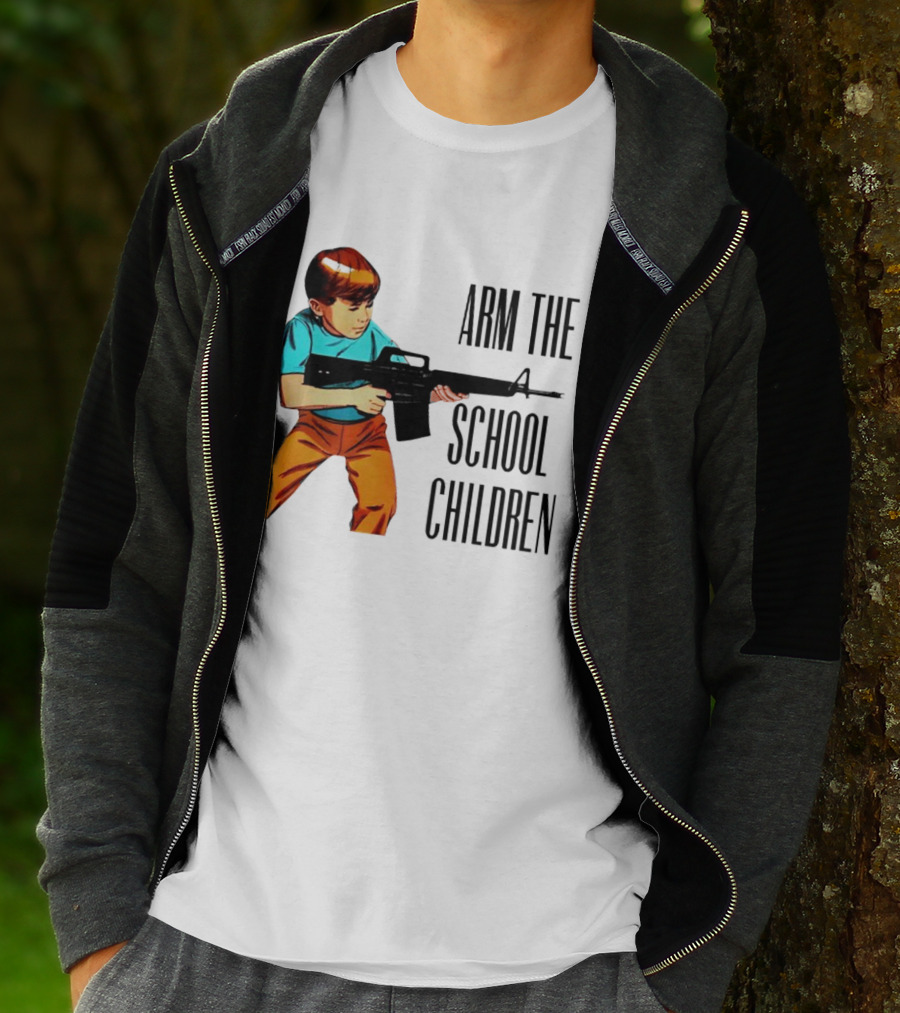 Arm The School Children Vintage Style Boy With Rifle T-Shirt