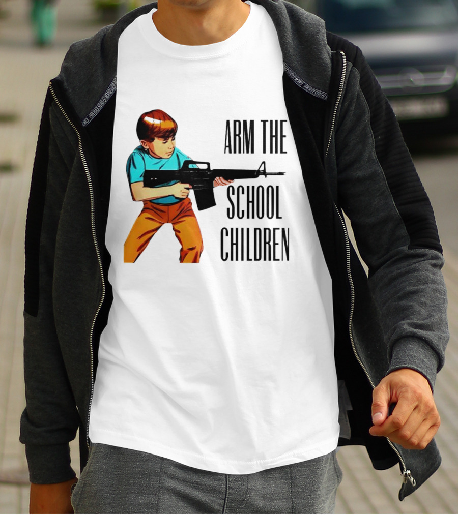 Arm The School Children Vintage Style Boy With Rifle T-Shirt