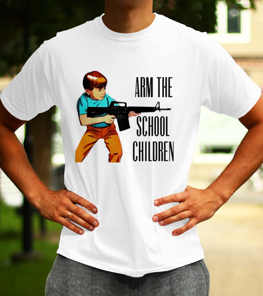 Arm The School Children Vintage Style Boy With Rifle T-Shirt