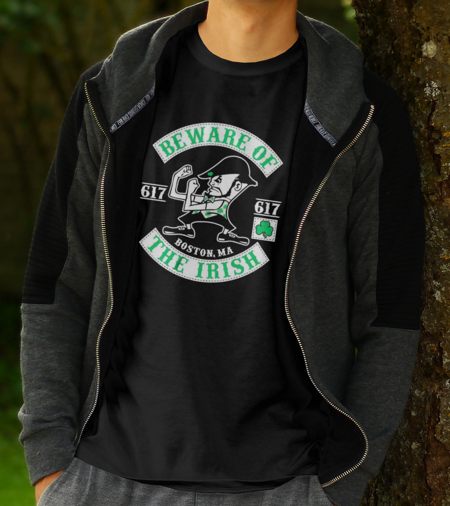 Beware Of The Irish Boston MA 617 Celtics T-Shirt