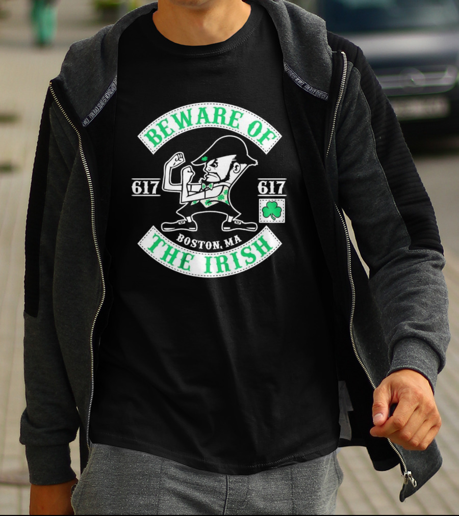 Beware Of The Irish Boston MA 617 Celtics T-Shirt