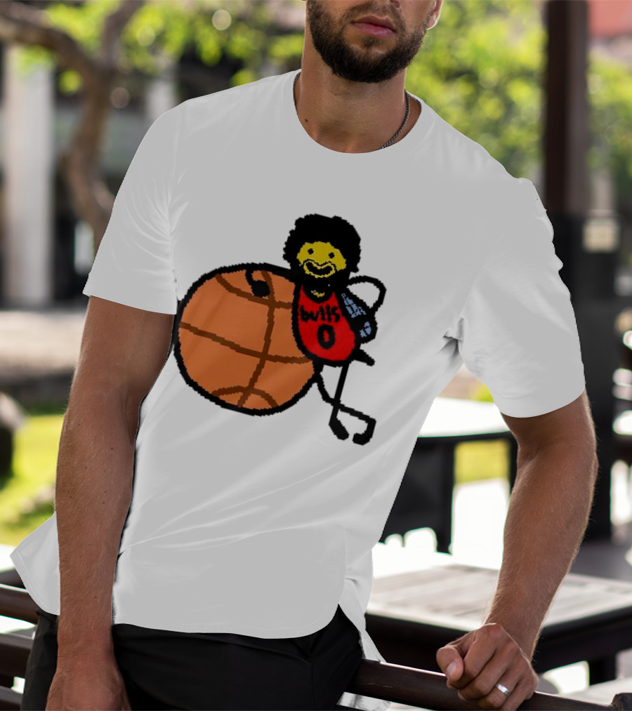 Co-Bee Chicago Bulls NBA Paint Cartoon Basketball Character T-Shirt