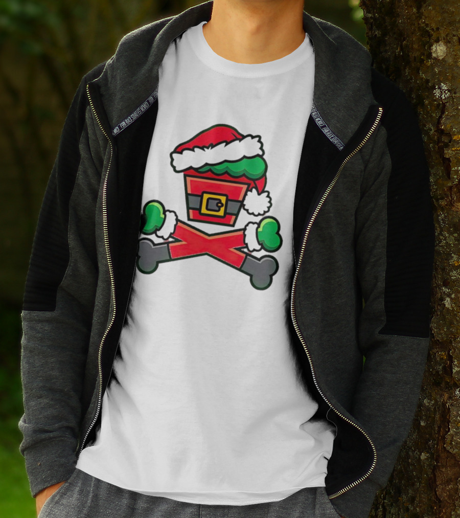 Johnny Cupcakes Jc Vault Grouchy Crossbones Christmas Santa Hat T-Shirt