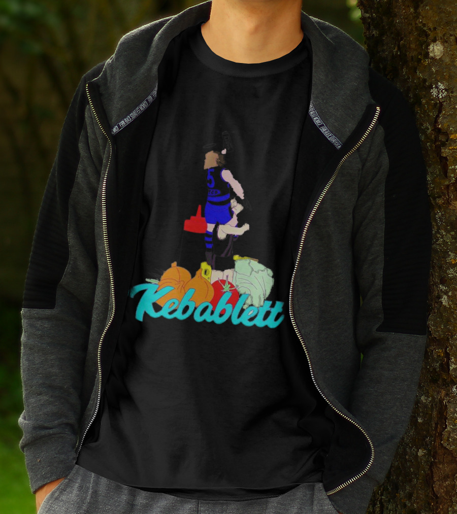 Kebablett Jumping Sports Cartoon With Ingredients T-Shirt