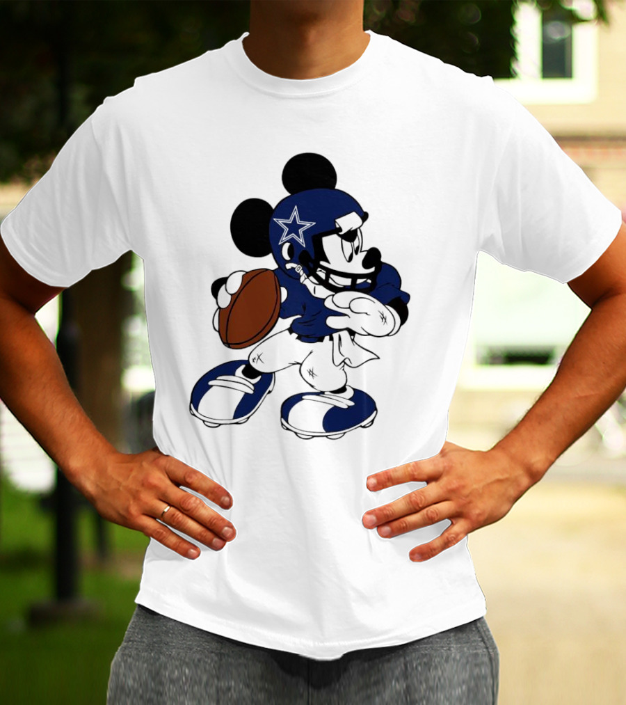 Mickey Mouse Dallas Cowboys Football Quarterback T-Shirt
