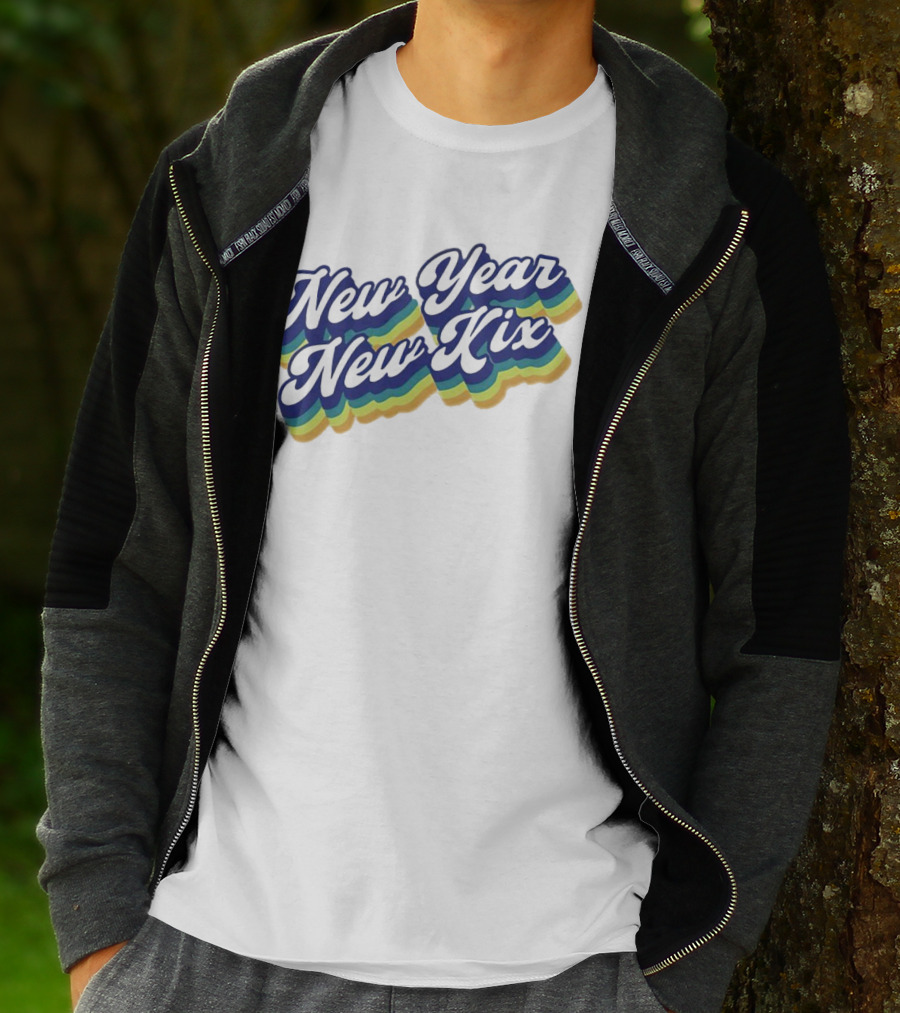 New Year New Kix Retro Colorful Script T-Shirt