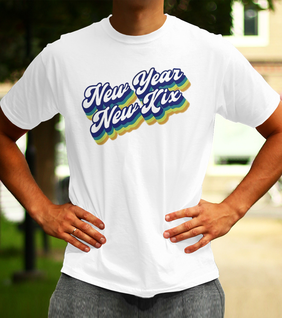 New Year New Kix Retro Colorful Script T-Shirt