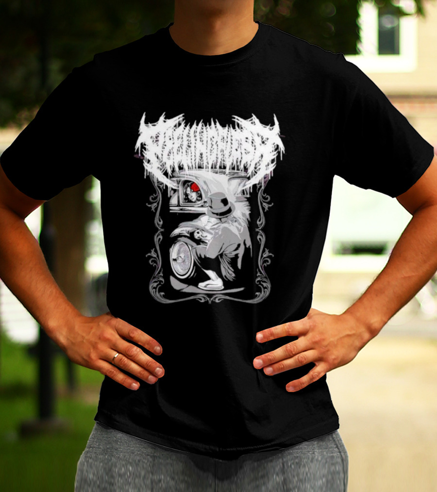 LOWRIDER PEELING FLESH SKULL CLASSIC CAR VIBRANT T-Shirt