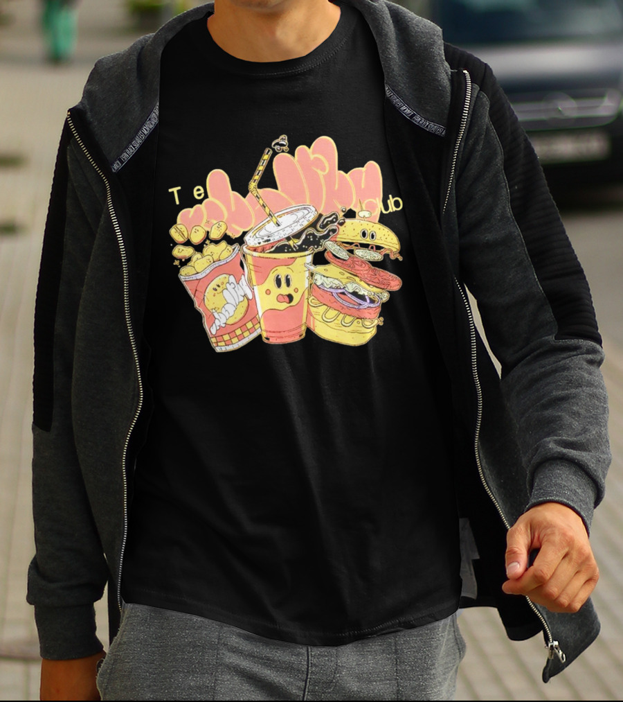 Unhealthy Club Fast Food Teξins Club Mascots T-Shirt