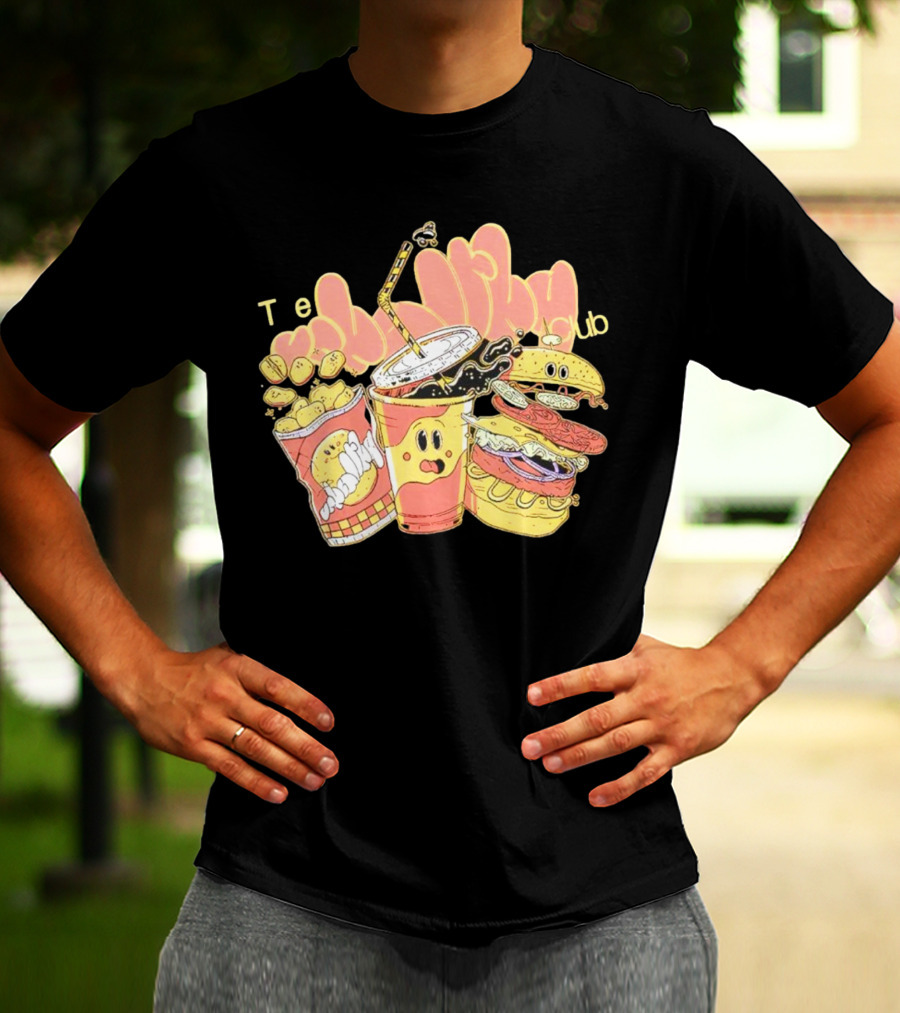 Unhealthy Club Fast Food Teξins Club Mascots T-Shirt