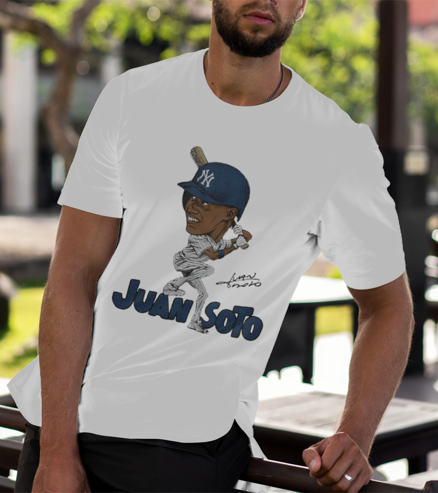 Yankees Juan Soto Baseball Caricature Signature T-Shirt