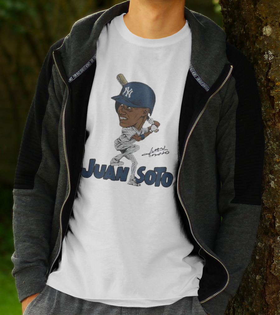 Yankees Juan Soto Baseball Caricature Signature T-Shirt
