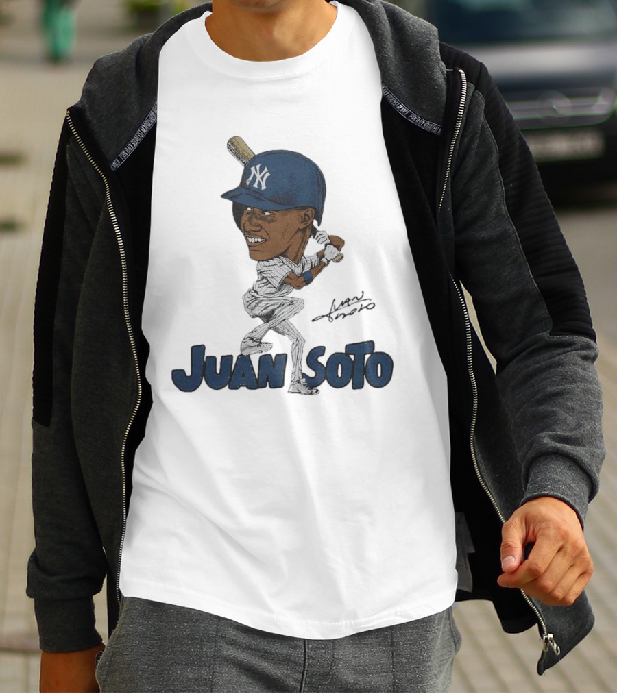 Yankees Juan Soto Baseball Caricature Signature T-Shirt