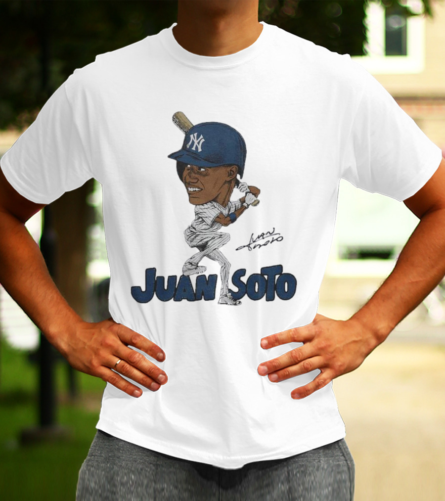 Yankees Juan Soto Baseball Caricature Signature T-Shirt