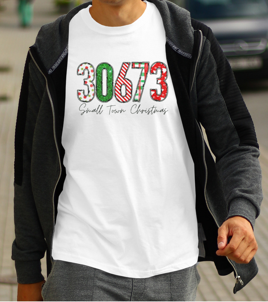 30673 Small Town Christmas Festive Numbers T-Shirt