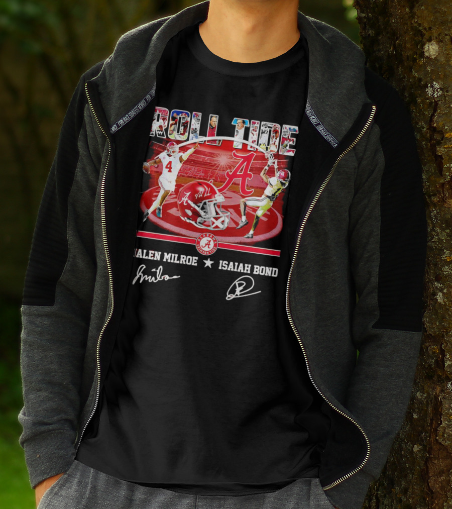 ROLL TIDE Alabama Crimson Tide Jalen Milroe Isaiah Bond T-Shirt