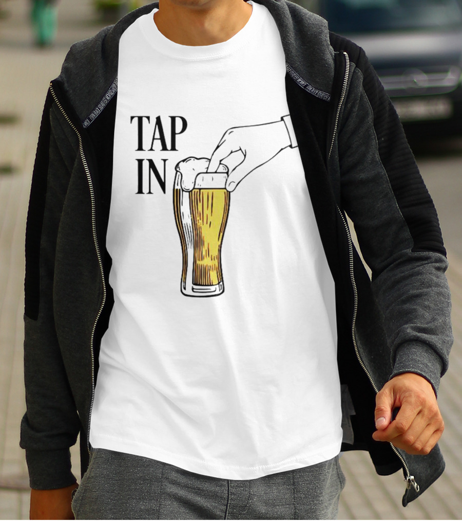 Tap In Beer Burner Glass Hand T-Shirt
