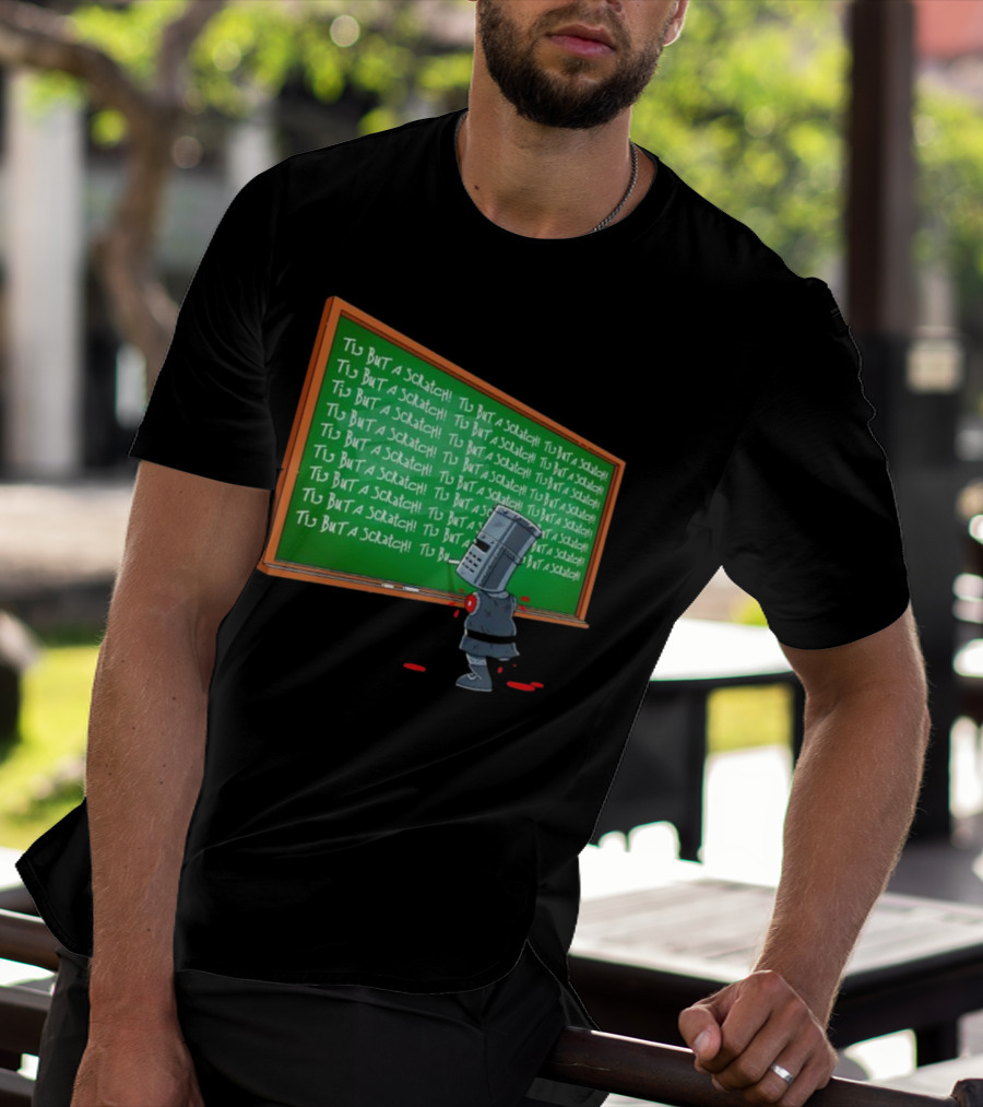 Tis But A Scratch Detention Blackboard Scribbles T-Shirt