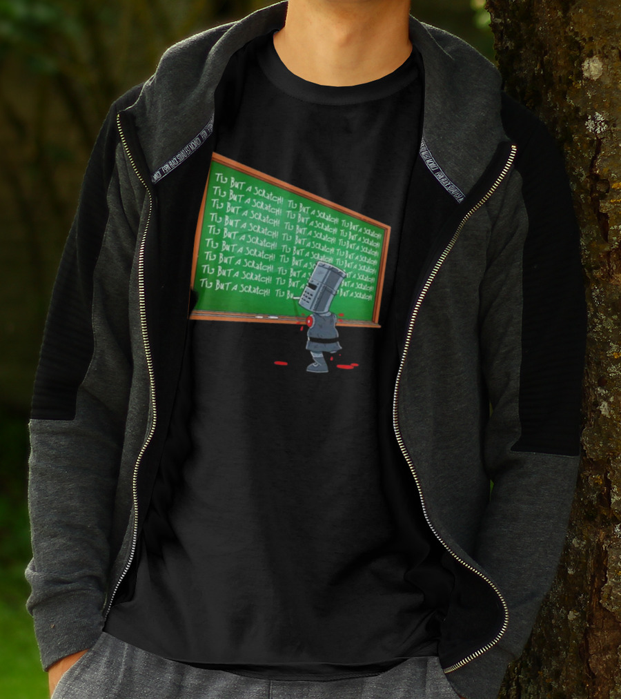 Tis But A Scratch Detention Blackboard Scribbles T-Shirt