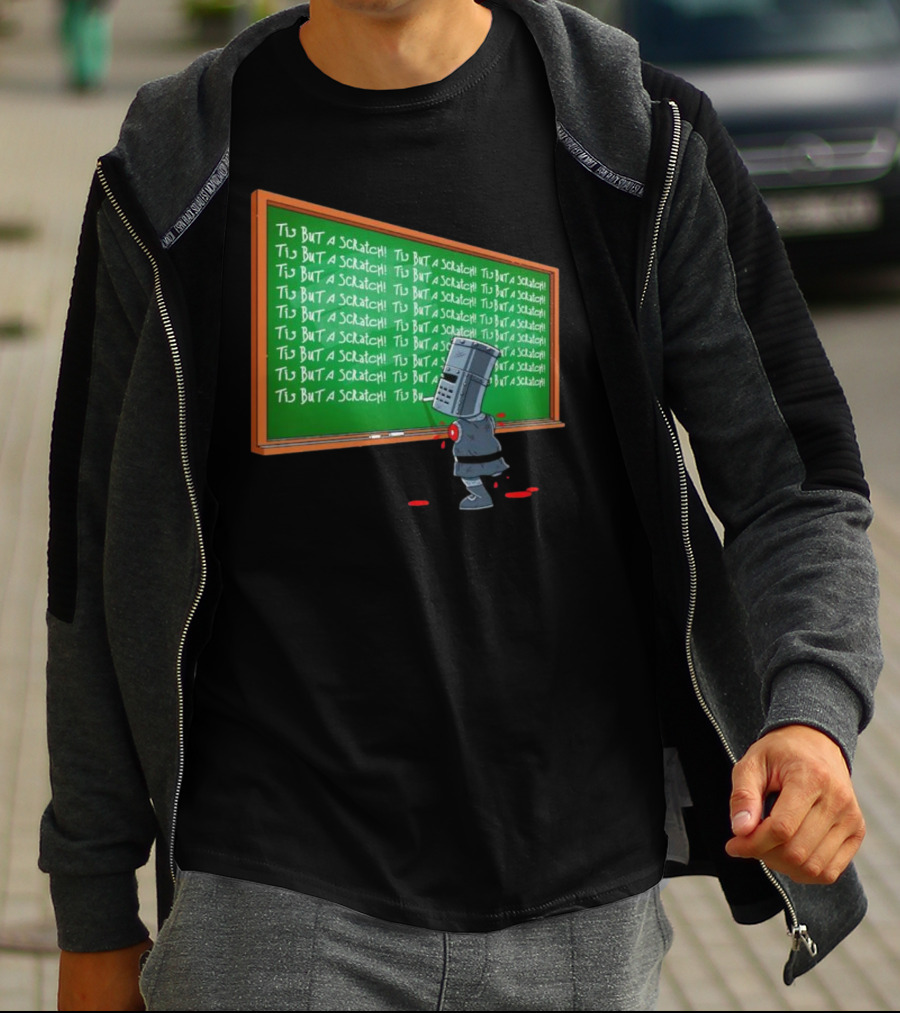 Tis But A Scratch Detention Blackboard Scribbles T-Shirt