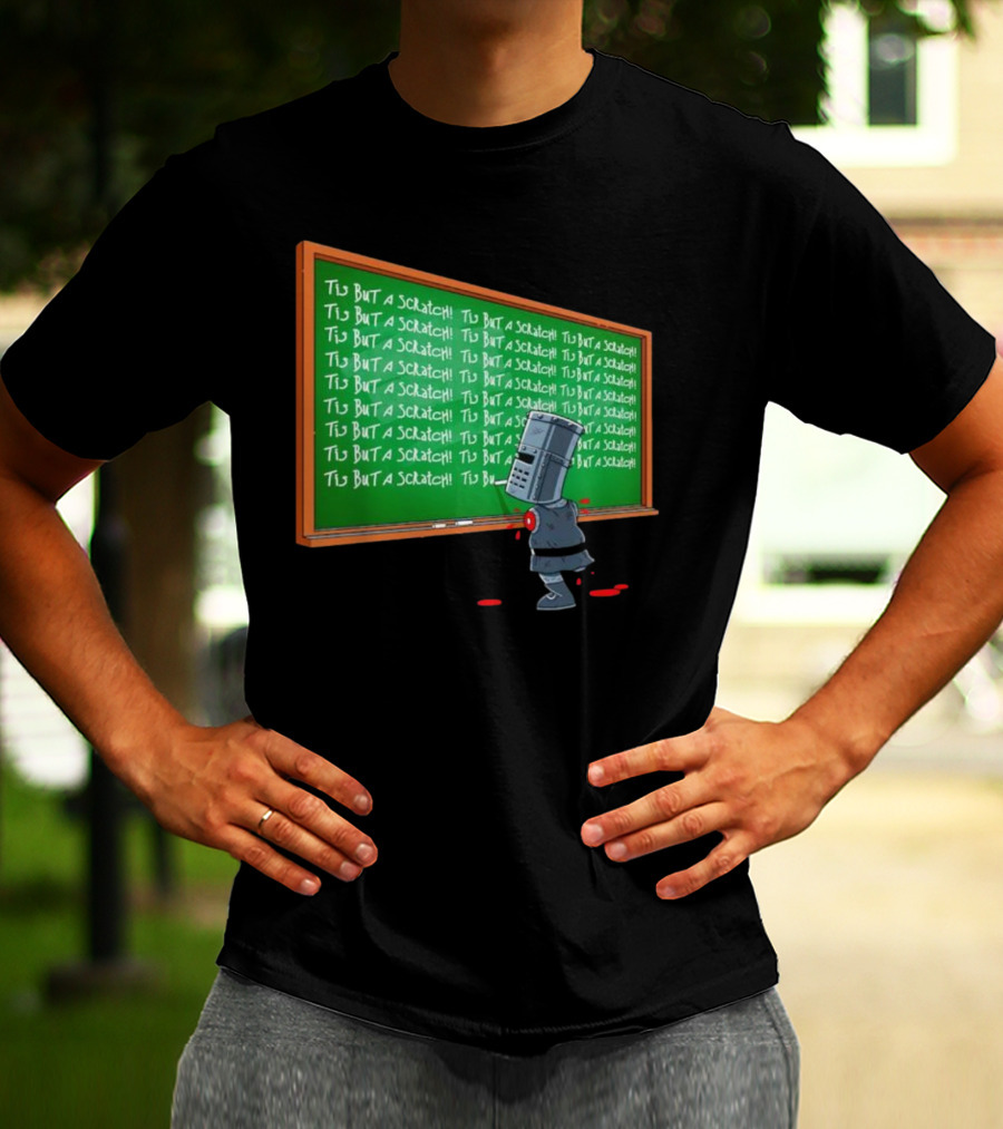Tis But A Scratch Detention Blackboard Scribbles T-Shirt