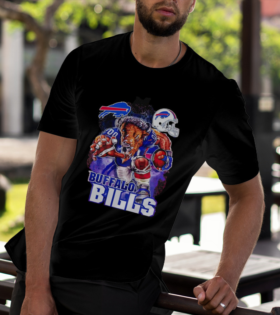 Buffalo Bills Charging Mascot With Helmet T-Shirt