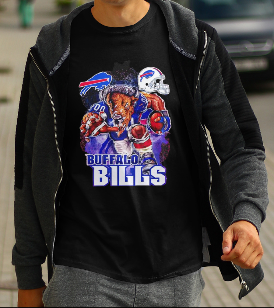 Buffalo Bills Charging Mascot With Helmet T-Shirt
