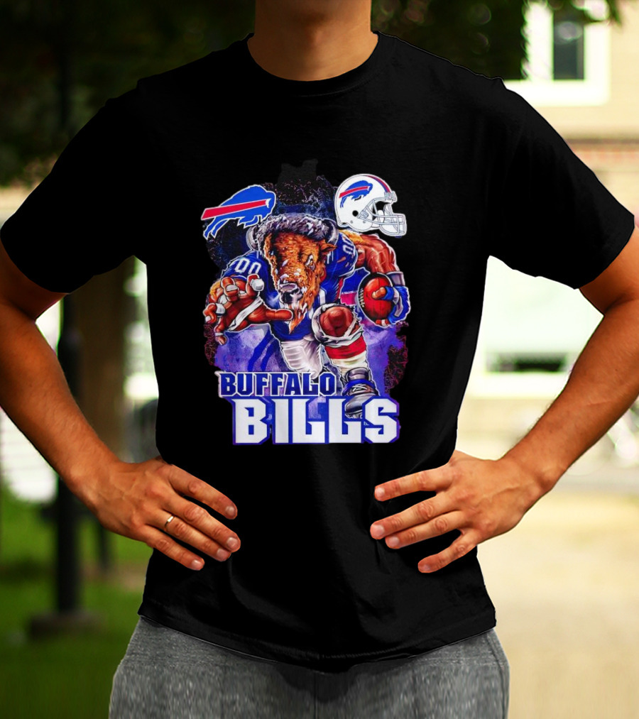Buffalo Bills Charging Mascot With Helmet T-Shirt