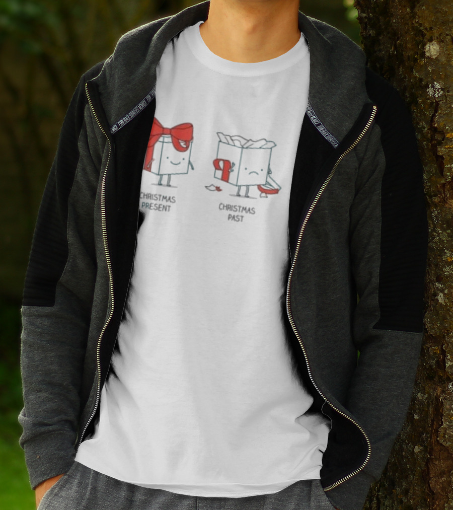 Christmas Present Christmas Past Box Characters With Bows And Expressions T-Shirt