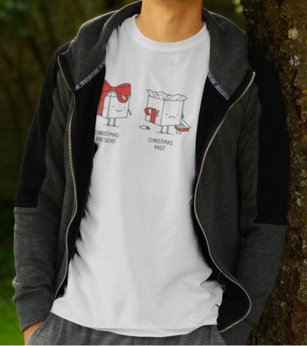 Christmas Present Christmas Past Box Characters With Bows And Expressions T-Shirt