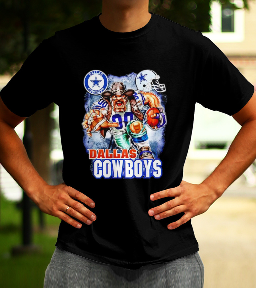 Dallas Cowboys Mascot Charger Helmet Star Logo Football Energia T-Shirt