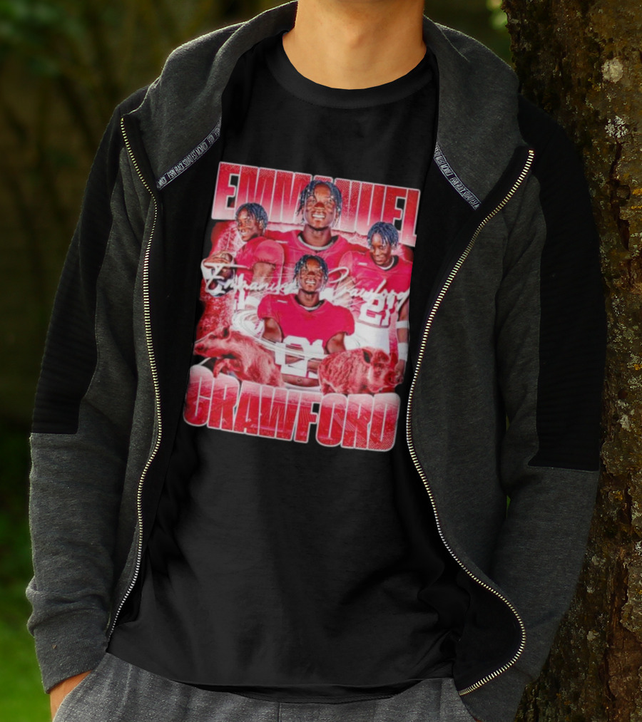 Emmanuel Crawford Arkansas Razorbacks Football Vintage Retro Collage T-Shirt