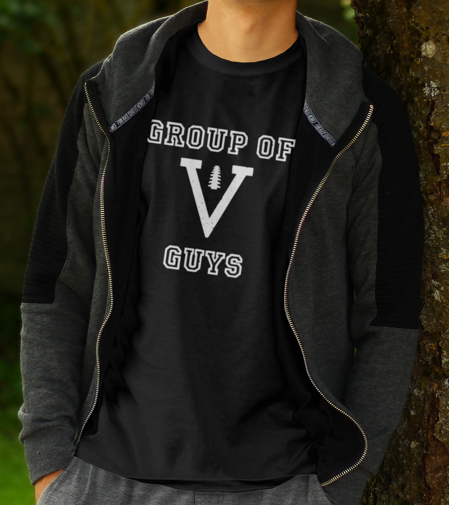 GROUP OF 5 GUYS Football Shape T-Shirt