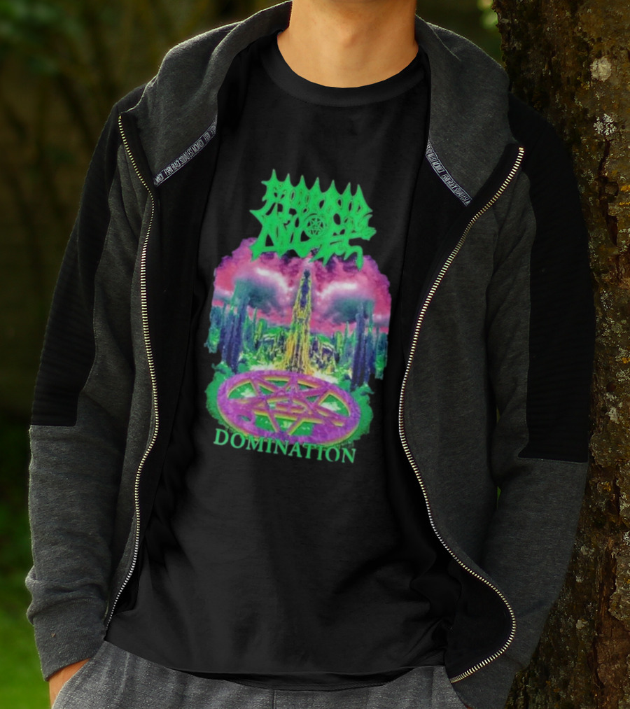 Morbid Angel Domination Pentagram Psychedelic Landscape Iconic T-Shirt