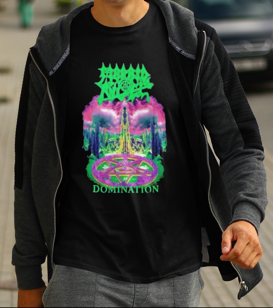 Morbid Angel Domination Pentagram Psychedelic Landscape Iconic T-Shirt