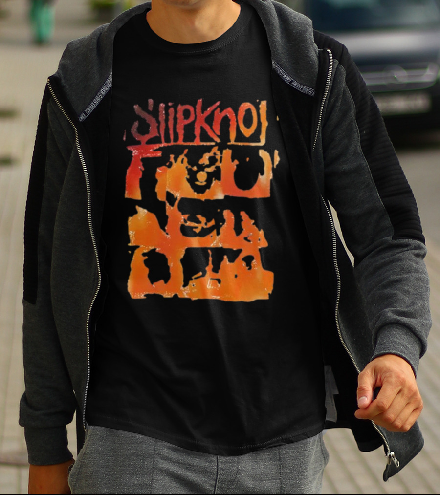 Slipknot The End So Far Orange Mask Grid T-Shirt