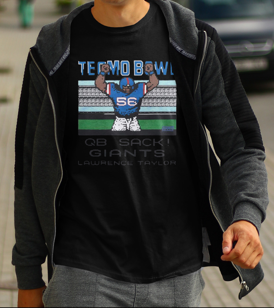 Tecmo Bowl Giants Lawrence Taylor QB Sack Retro Style 56 T-Shirt