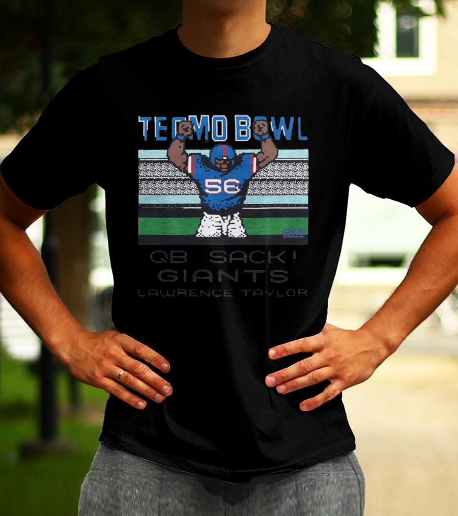 Tecmo Bowl Giants Lawrence Taylor QB Sack Retro Style 56 T-Shirt