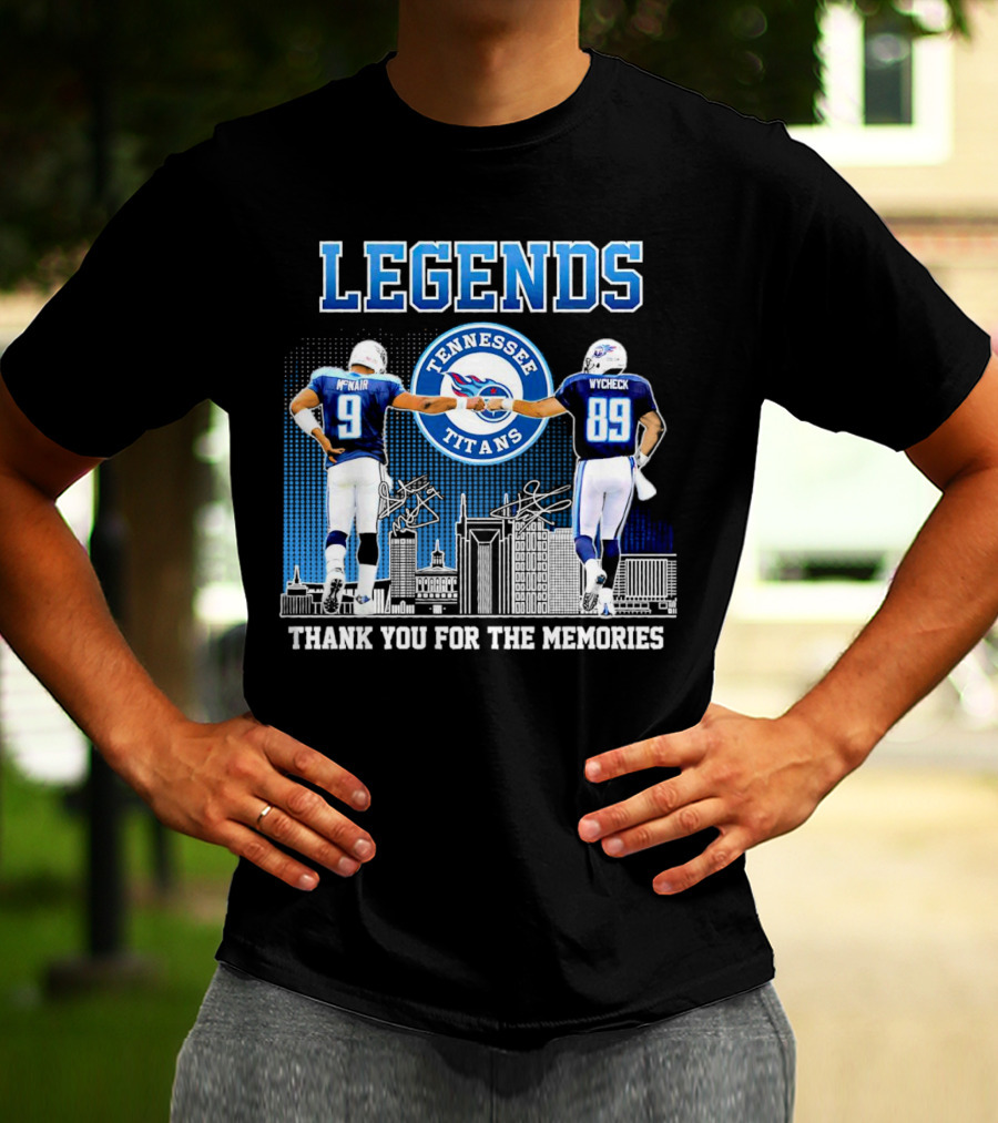 LEGENDS Tennessee Titans McNair Wycheck Thank You For The Memories T-Shirt