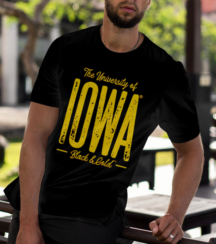 University Of Iowa Black And Gold IOWA T-Shirt
