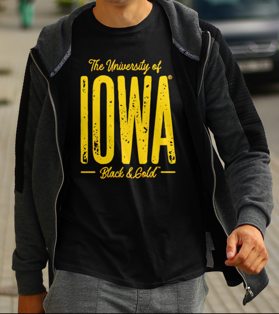 University Of Iowa Black And Gold IOWA T-Shirt