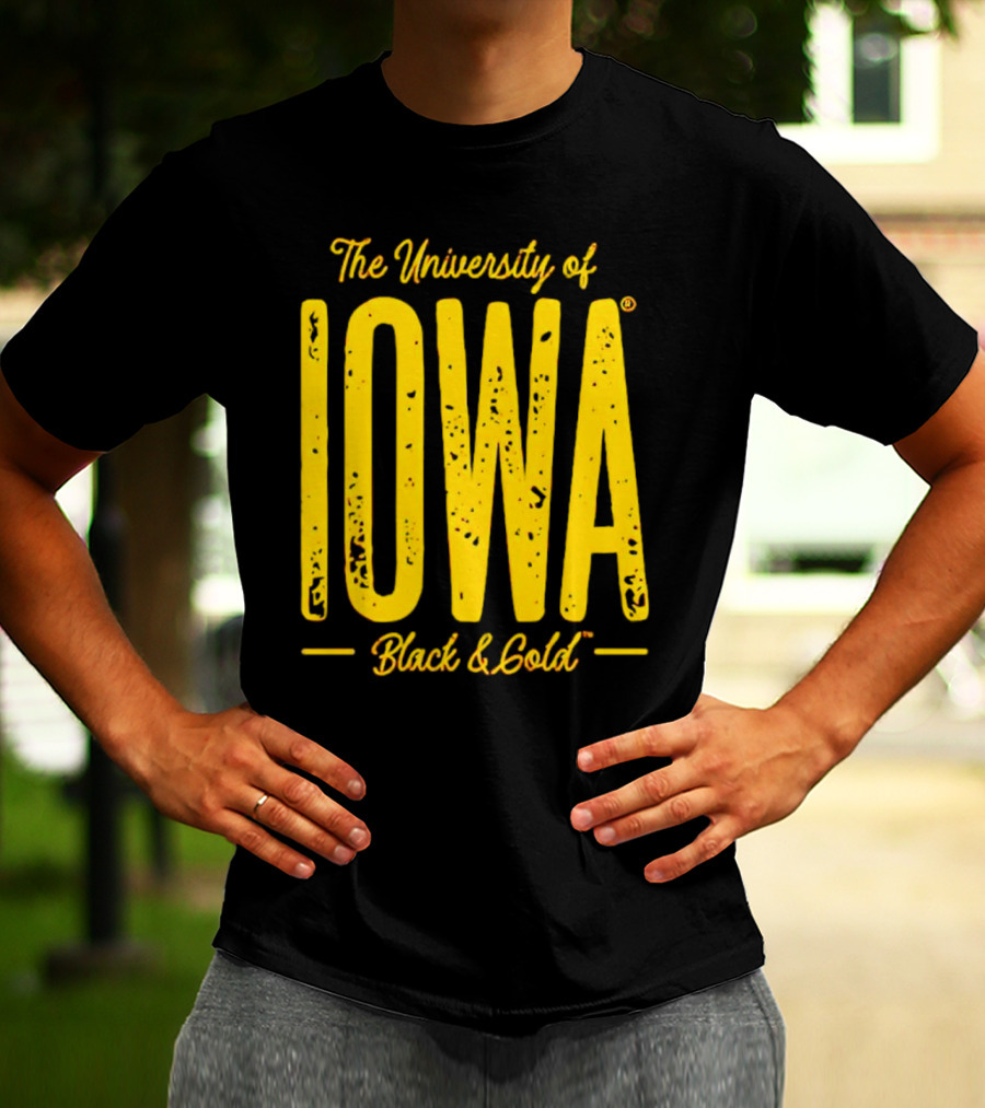 University Of Iowa Black And Gold IOWA T-Shirt
