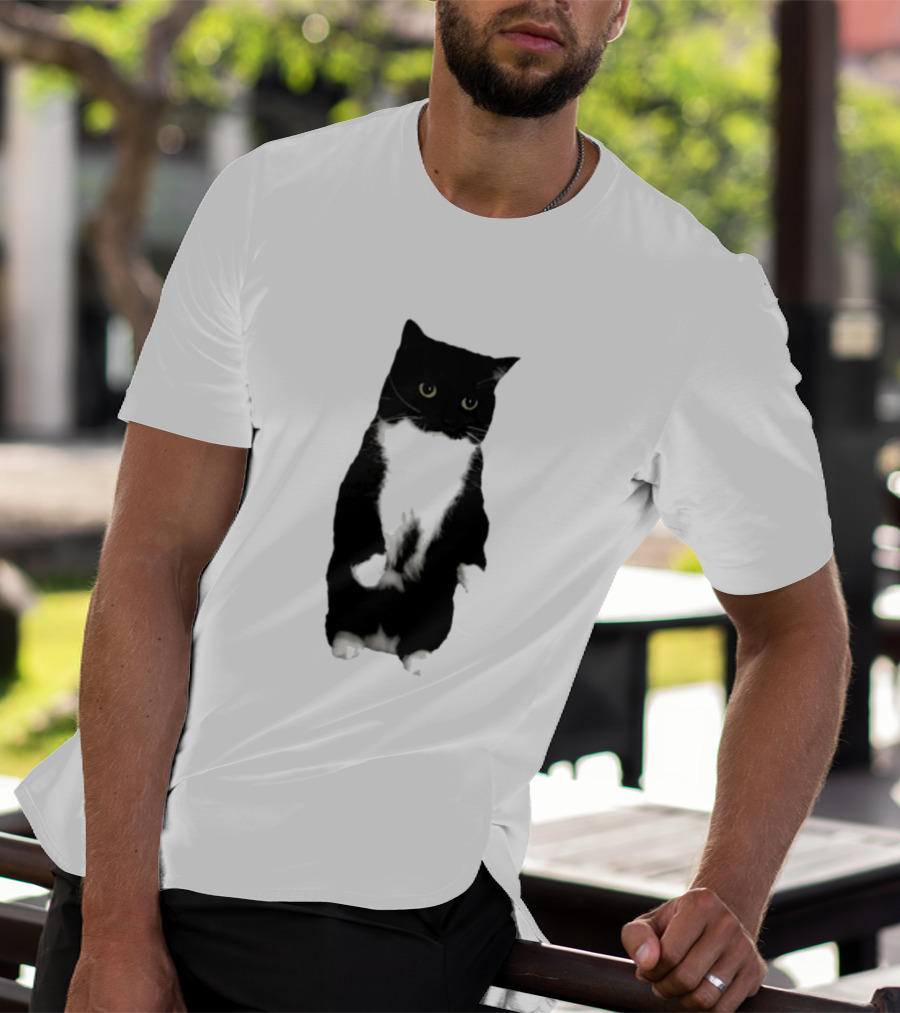 Cat Unico Uniuni Black And White Standing Cat T-Shirt
