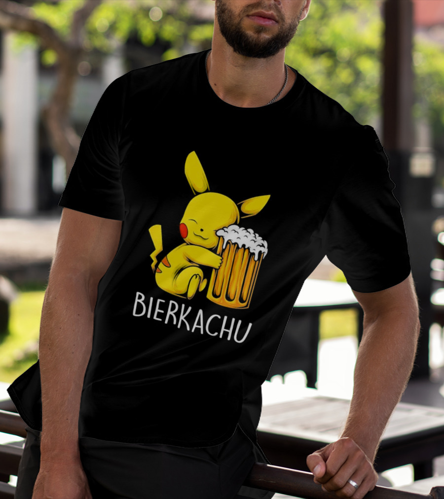 Pokemon Pikachu Bierkachu With Beer Mug T-Shirt