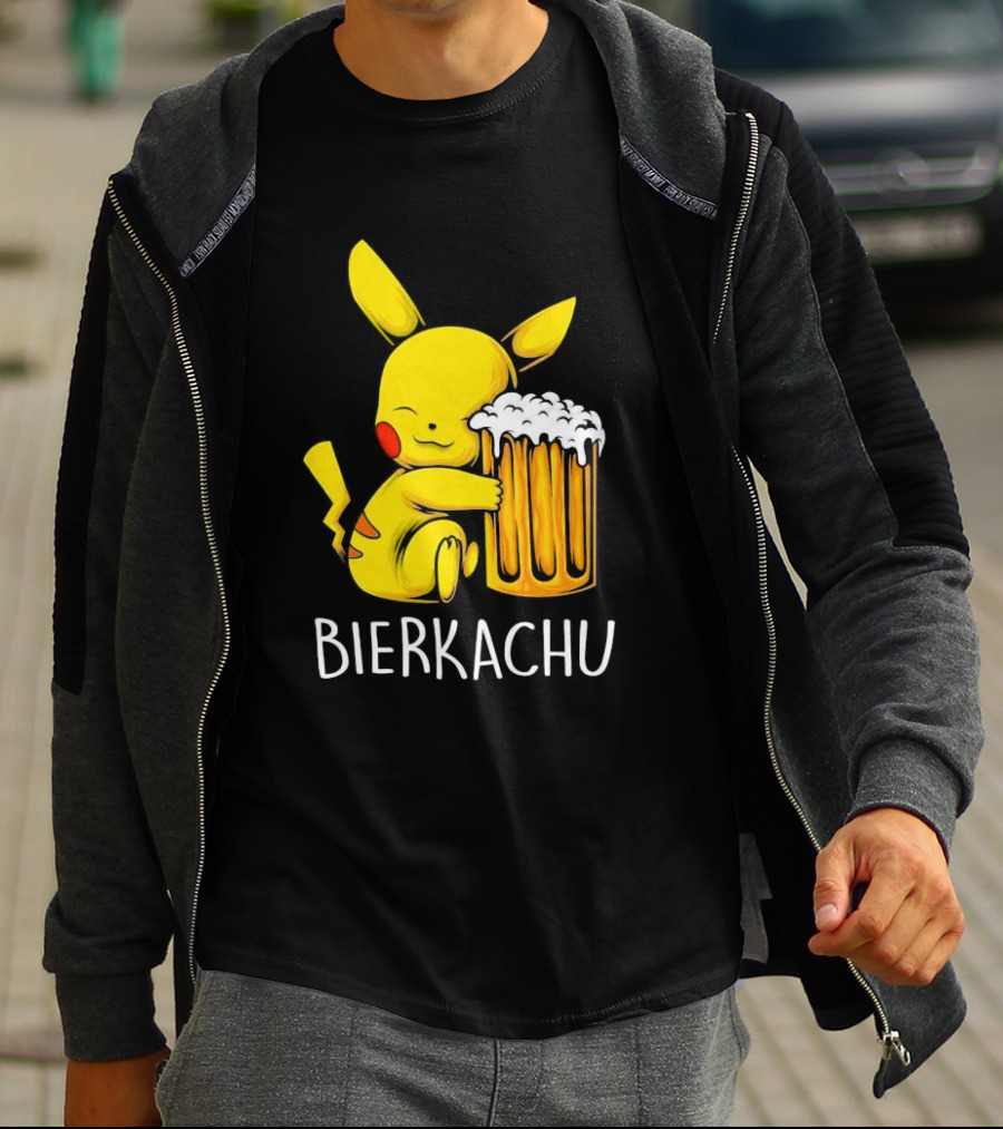 Pokemon Pikachu Bierkachu With Beer Mug T-Shirt