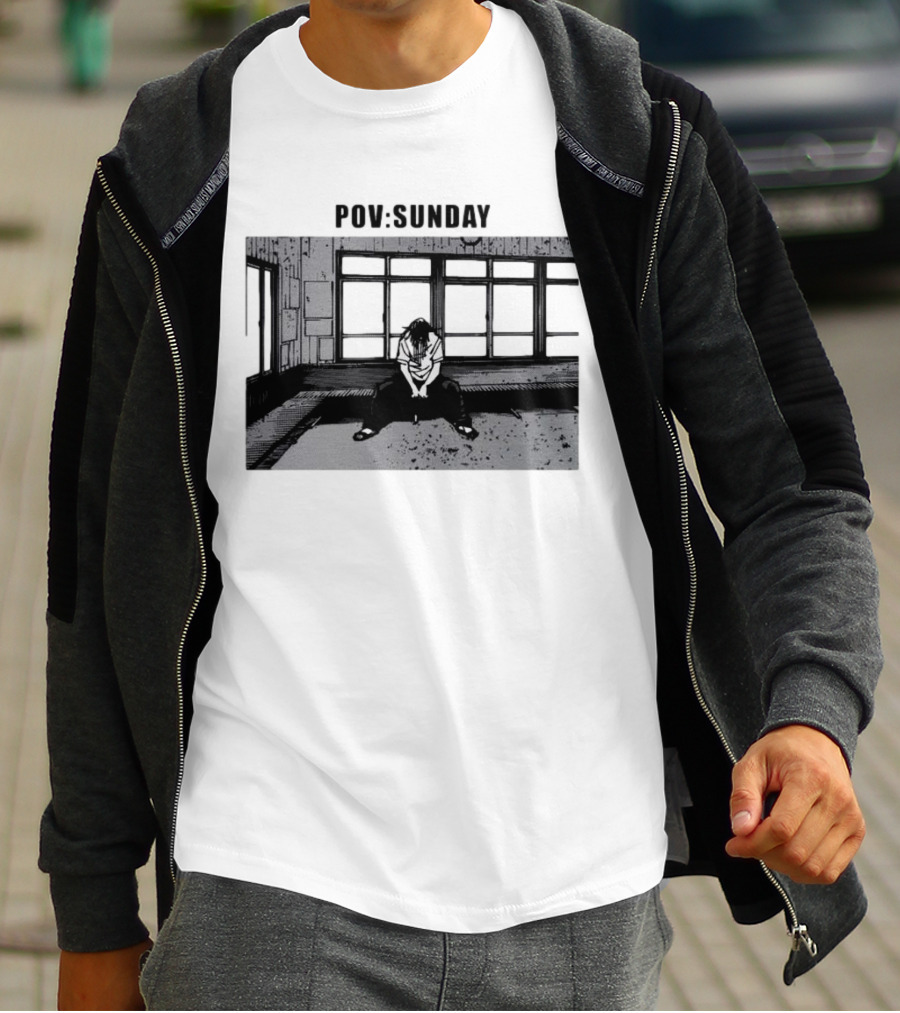 POV Sunday Manga Style Sit Alone Scene T-Shirt