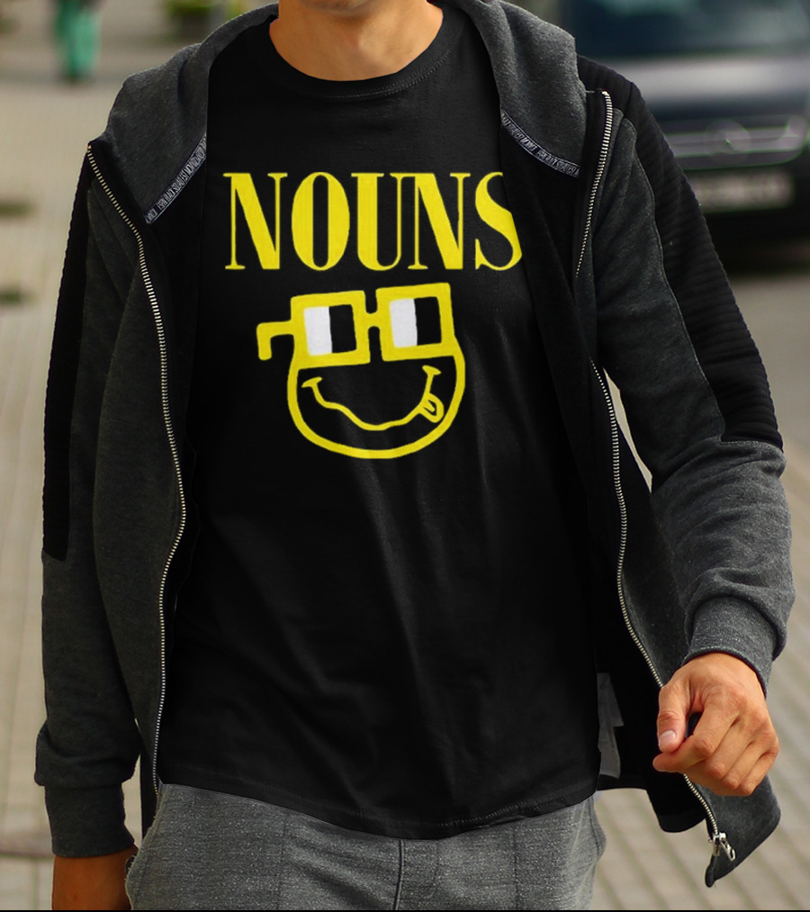 Nouns Nirvana Smiley Face With Glasses T-Shirt