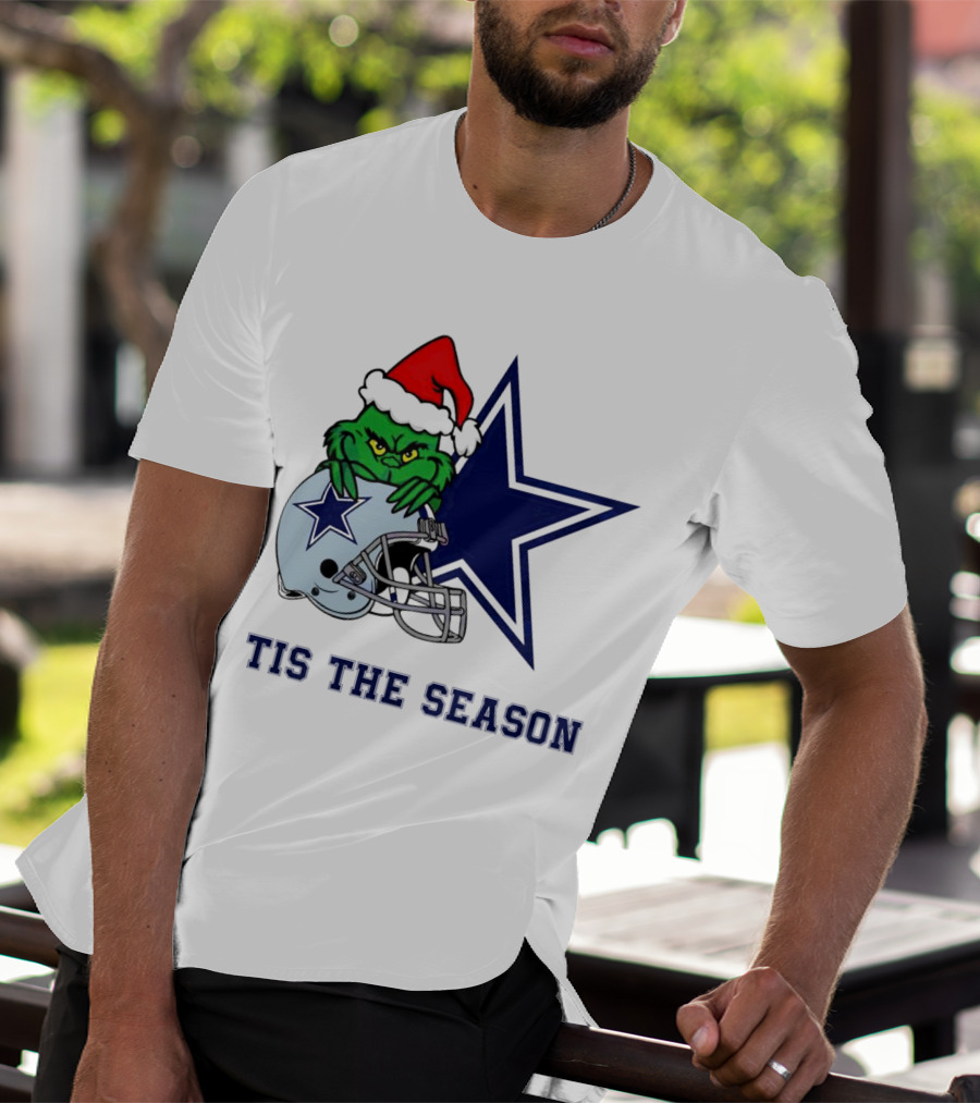 Santa Grinch Dallas Cowboys Tis The Season Christmas T-Shirt