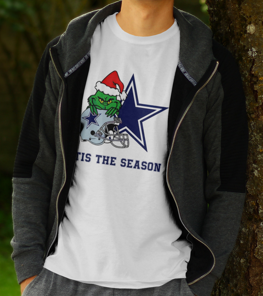 Santa Grinch Dallas Cowboys Tis The Season Christmas T-Shirt